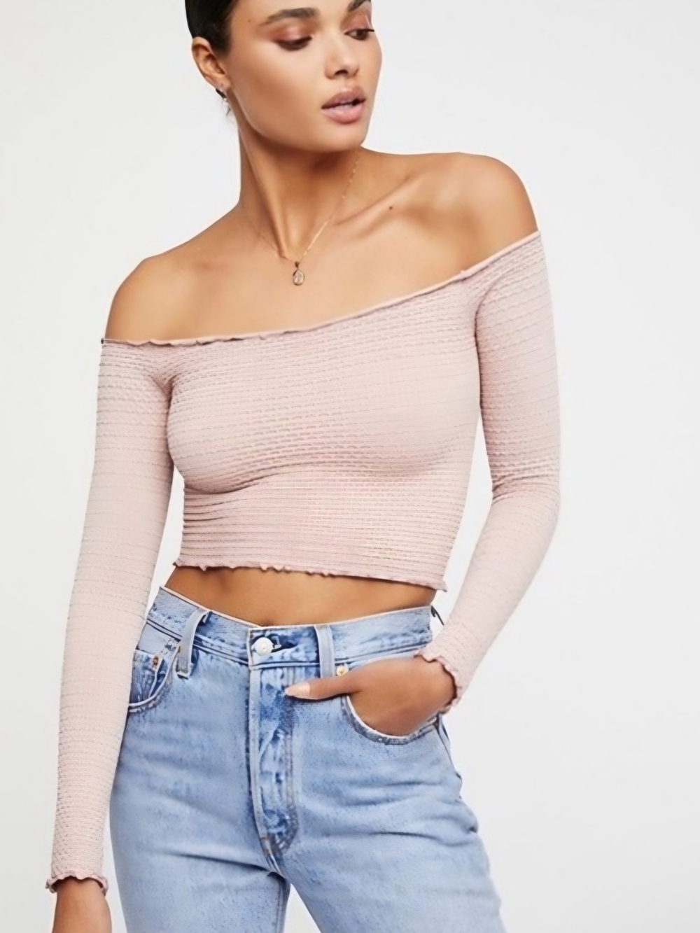 Dusty Pink Free People Crop Top